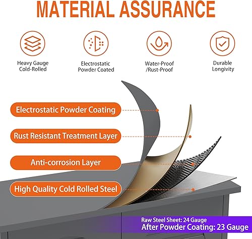 Miniatura 5 de Almirah - Armario de metal utilitario de 73 pulgadas de alto con puertas para empleados, armario de acero, para ropa con taquilla/barra para colgar