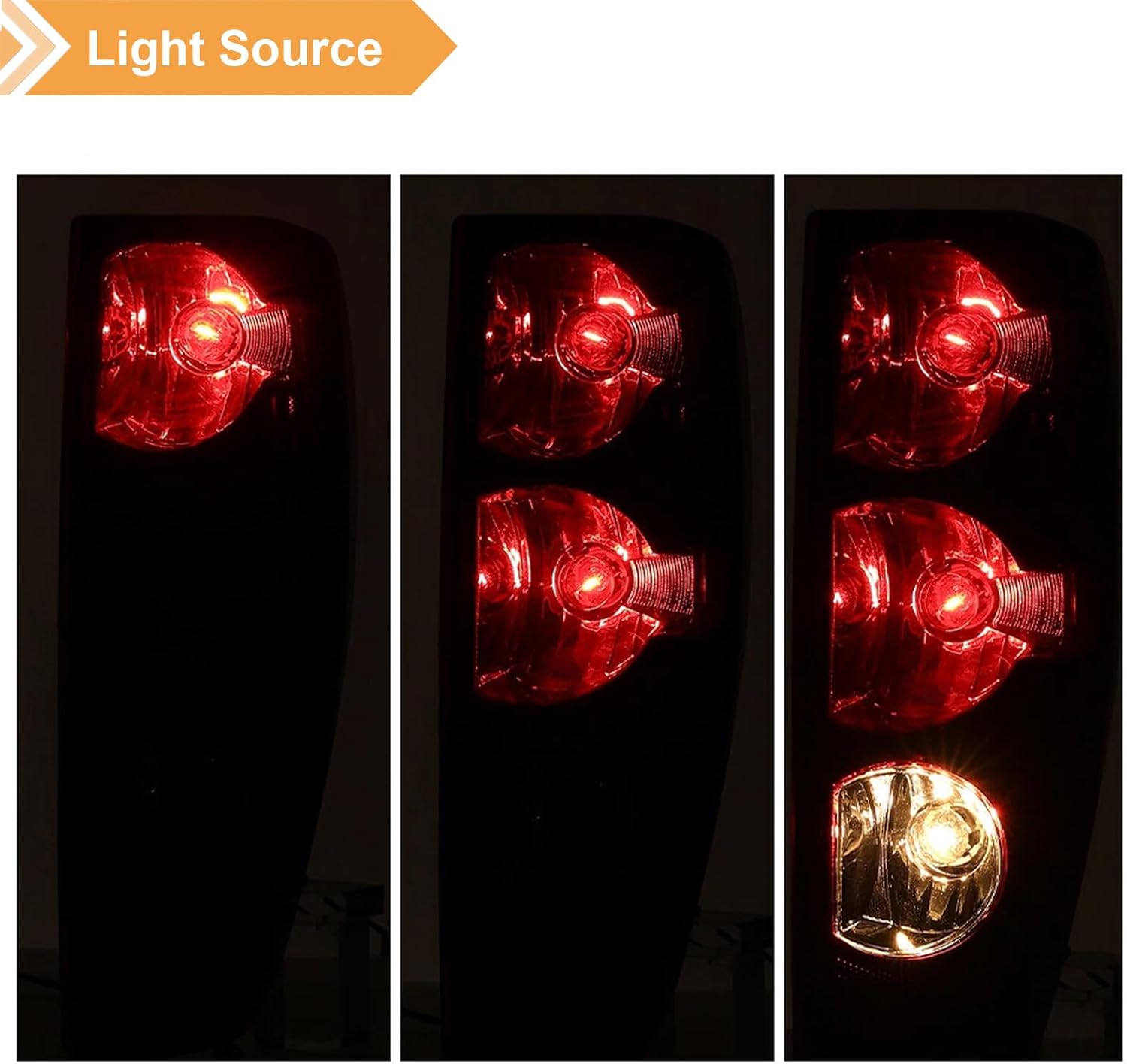 Tail Light Assembly Fit for 2004-2012 Chevy Colorado for GMC Canyon 2004-2012,Taillight Brake Lamp Replacement Rear Right Passenger Side Chrome Housing Red Lens GM2801164