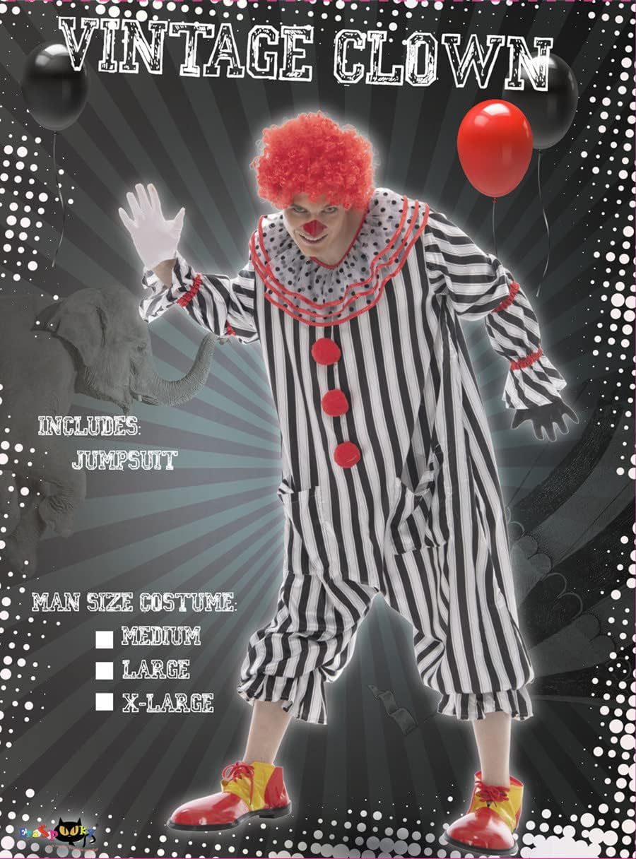 FantastCostumes Men's Clown Costume Halloween Carnival Party Horror Cosplay Jumpsuit - Image 2