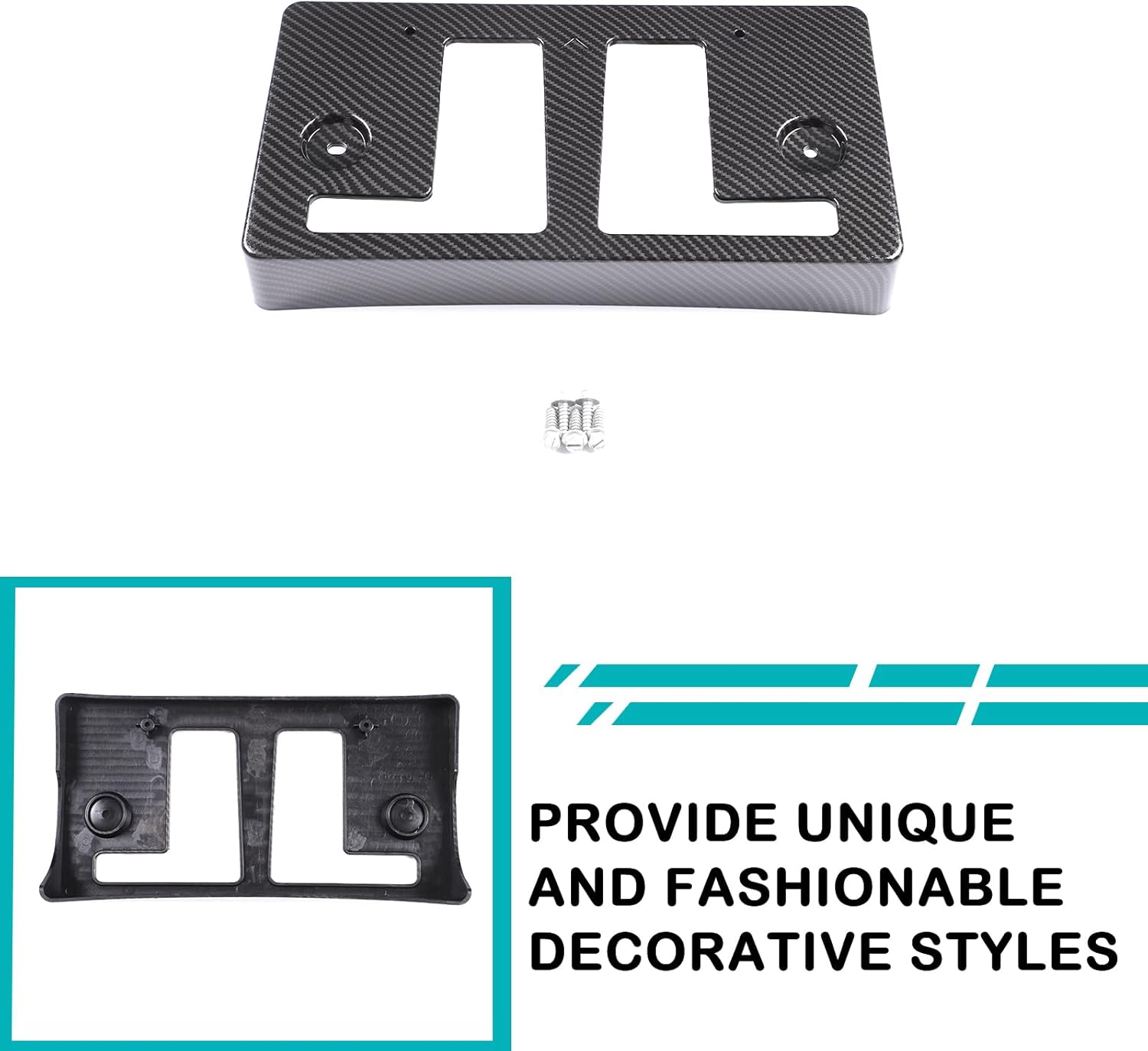 Front License Plate Bracket Holder Frame Compatible with Nissan Titan 2016-2024 License Plate Base Bracket Decorative Accessories (Carbon Fiber Pattern)