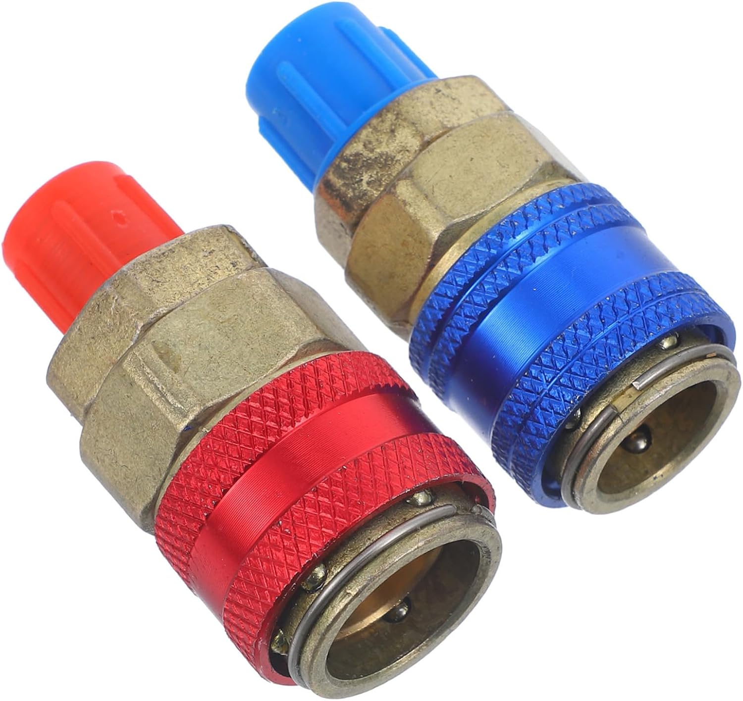 1Pair Quick Connect Couplers for Air Conditioning Systems High Pressure Low Pressure Adapter Fittings Leakproof Design for Easy Operation and Efficient