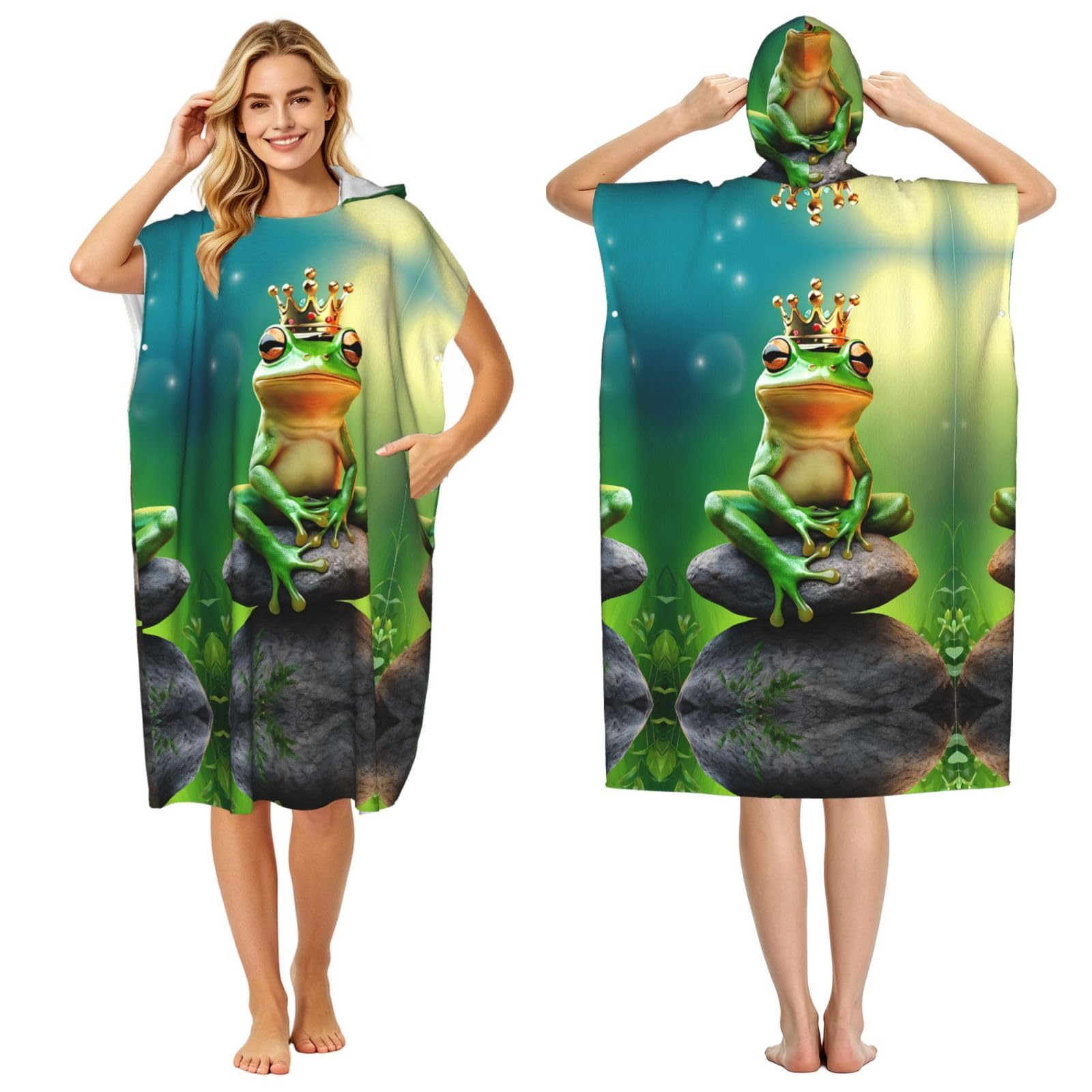 Poncho à capuche en microfibre léger et séchage rapide