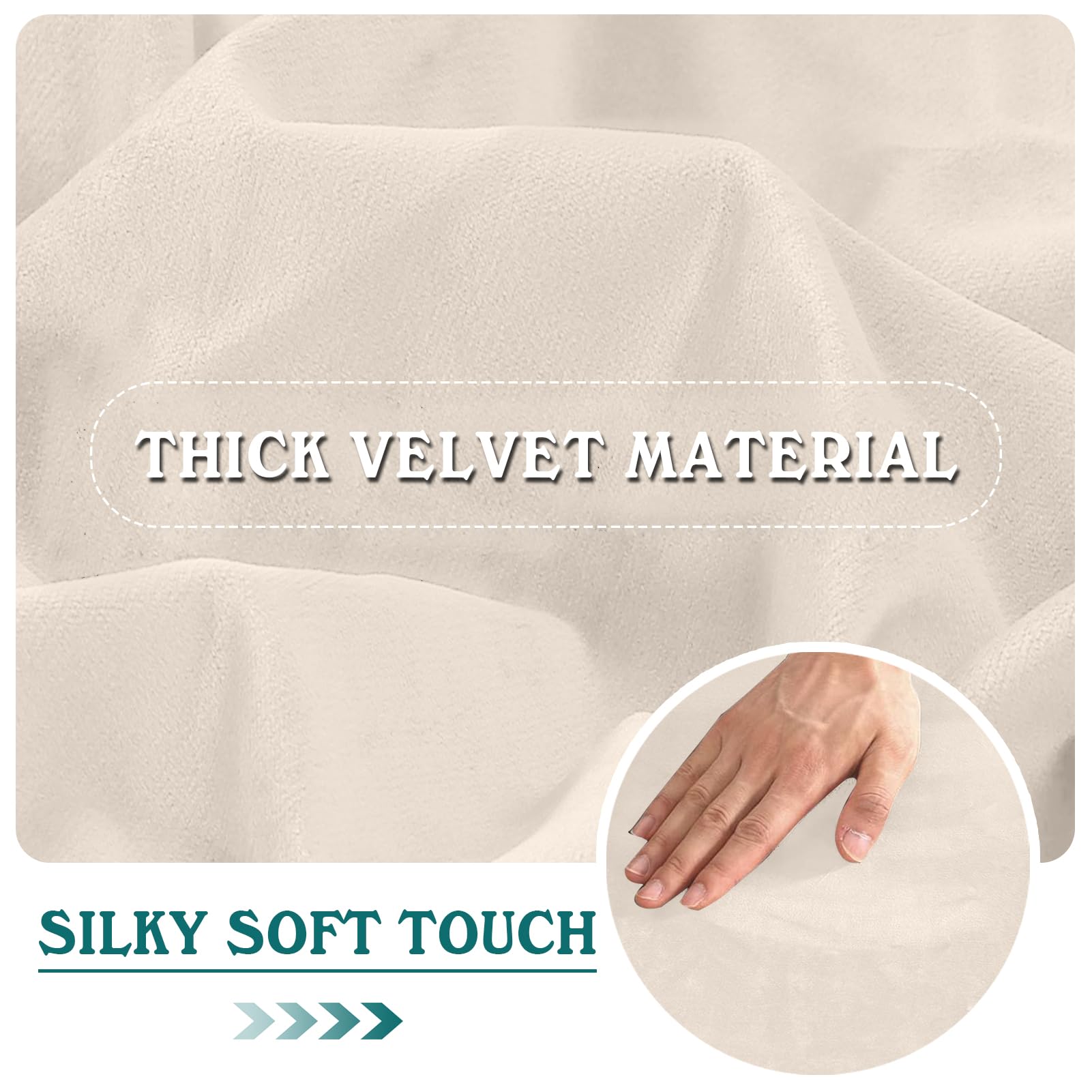 BXFUL Stretch Velvet Sofa Seat Cushion Cover, Removable Sofa Couch Covers with Elastic Bottom - Image 3