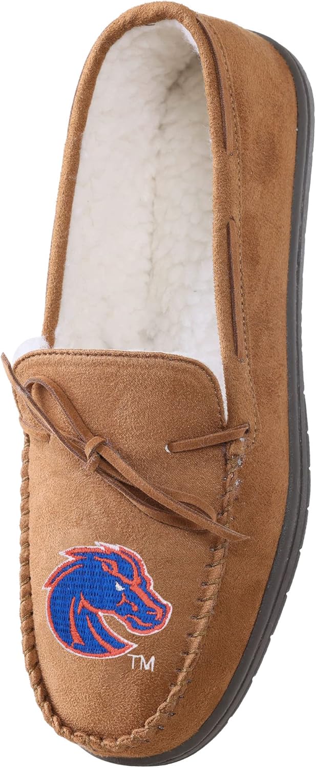 FOCO NCAA Mens NCAA College Team Logo Moccasin Slippers