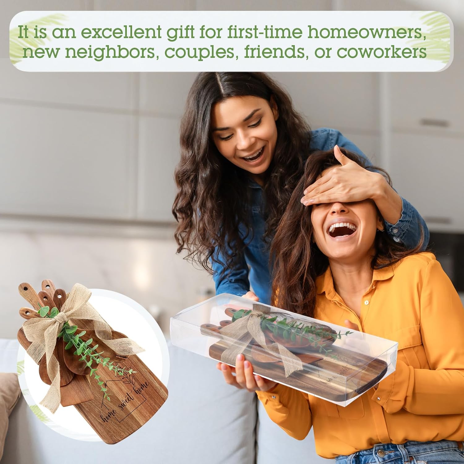 Patelai 10 Pcs Housewarming Gifts New Home, First Home Apartment for New Homeowners Couple Women Men, Apartment Closing Gift for Clients, Wooden Cutting Boards Set