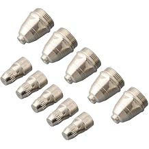 10pcs P-80 Plasma Cutter Consumables Kit, Copper Nozzles 1.1mm-1.7mm & Electrodes, for Replacement Parts for P80 Plasma Cutting for Torch1.7mm