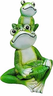 PHNAM Frog Garden Statue Frog Resin Statue Indoor and Outdoor Decoration Patio Lawn Lawn Porch Decoration Gift Size 5.1inx7.6in