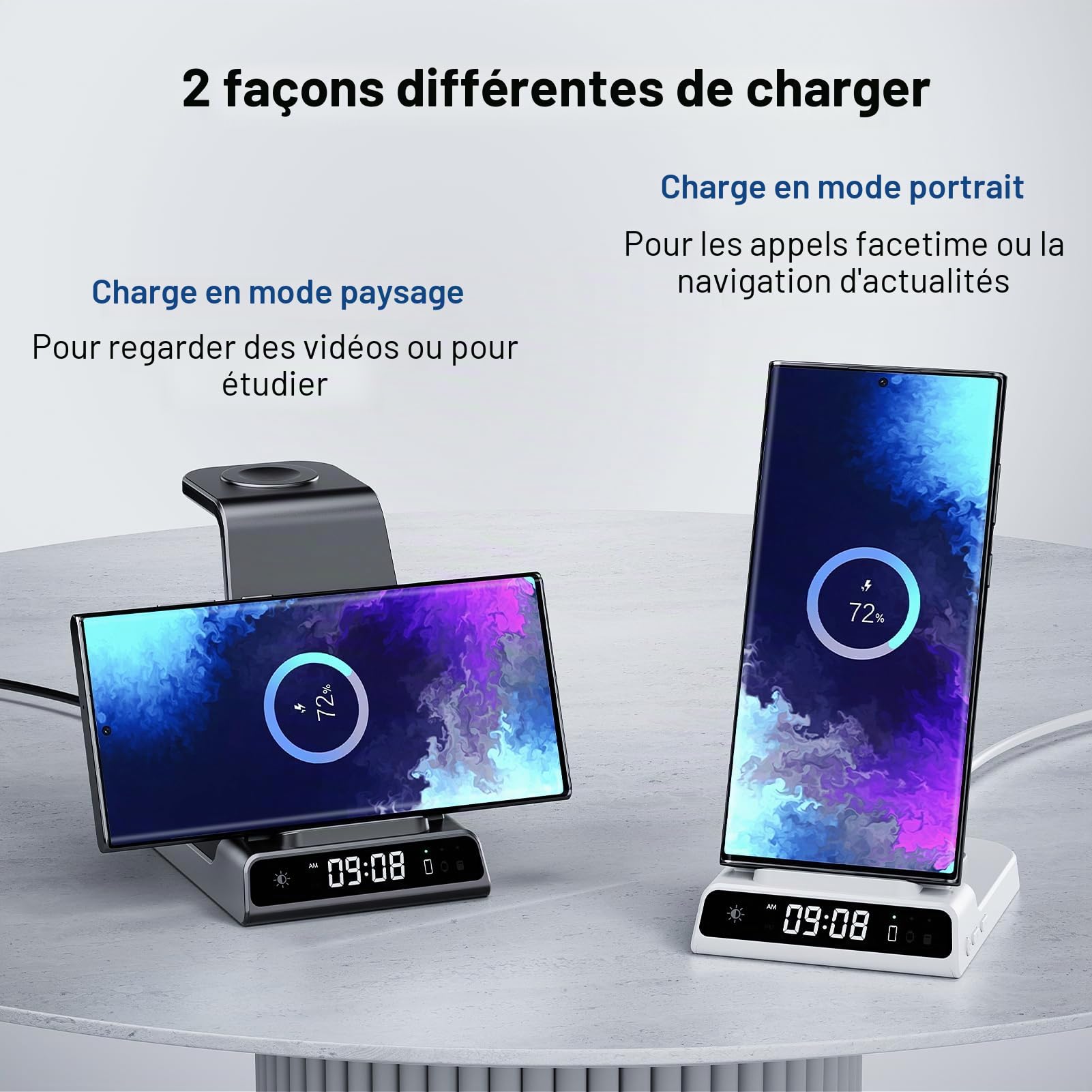 Chargeur Induction pour Samsung S26 Ultra, Station de Charge 3 en 1 pour Samsung S26+/S25 Ultra/S24/S23/Z Flip 7/Z Flod 6, Chargeur sans Fil pour Galaxy Watch 8/Ultra/7/6/5, Galaxy Buds (No Adapter)