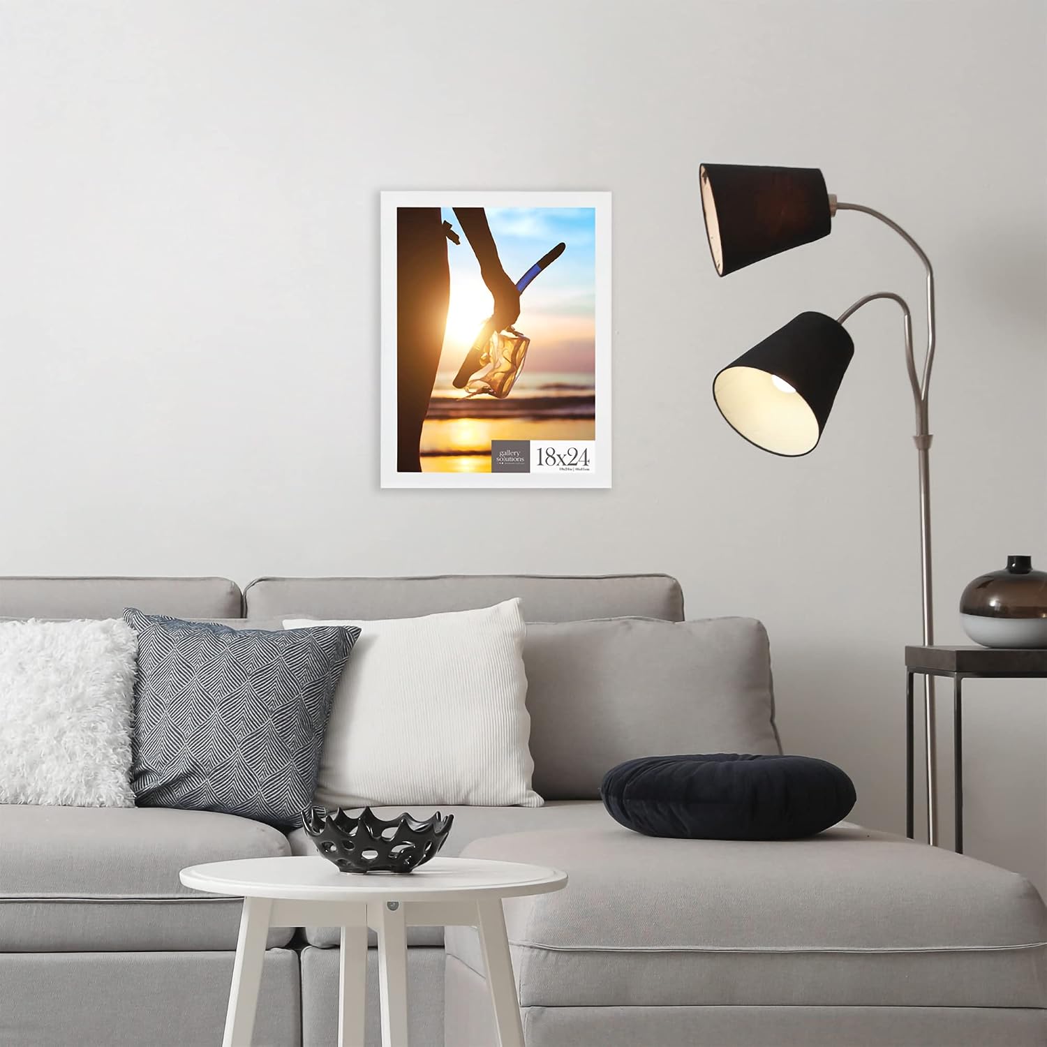 Gallery Solutions 18x24 White Flat Large Wall Frame