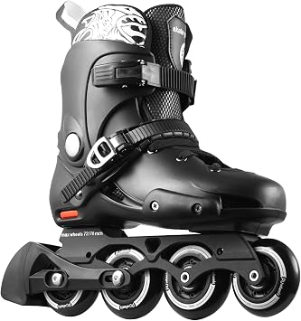 Inline Skates for Men Women, Adult 4 Wheel Speed Inline Roller Skates Blades Outdoor Professional, High Performance Fitness Racing Aggressive Inline Skates Black-White