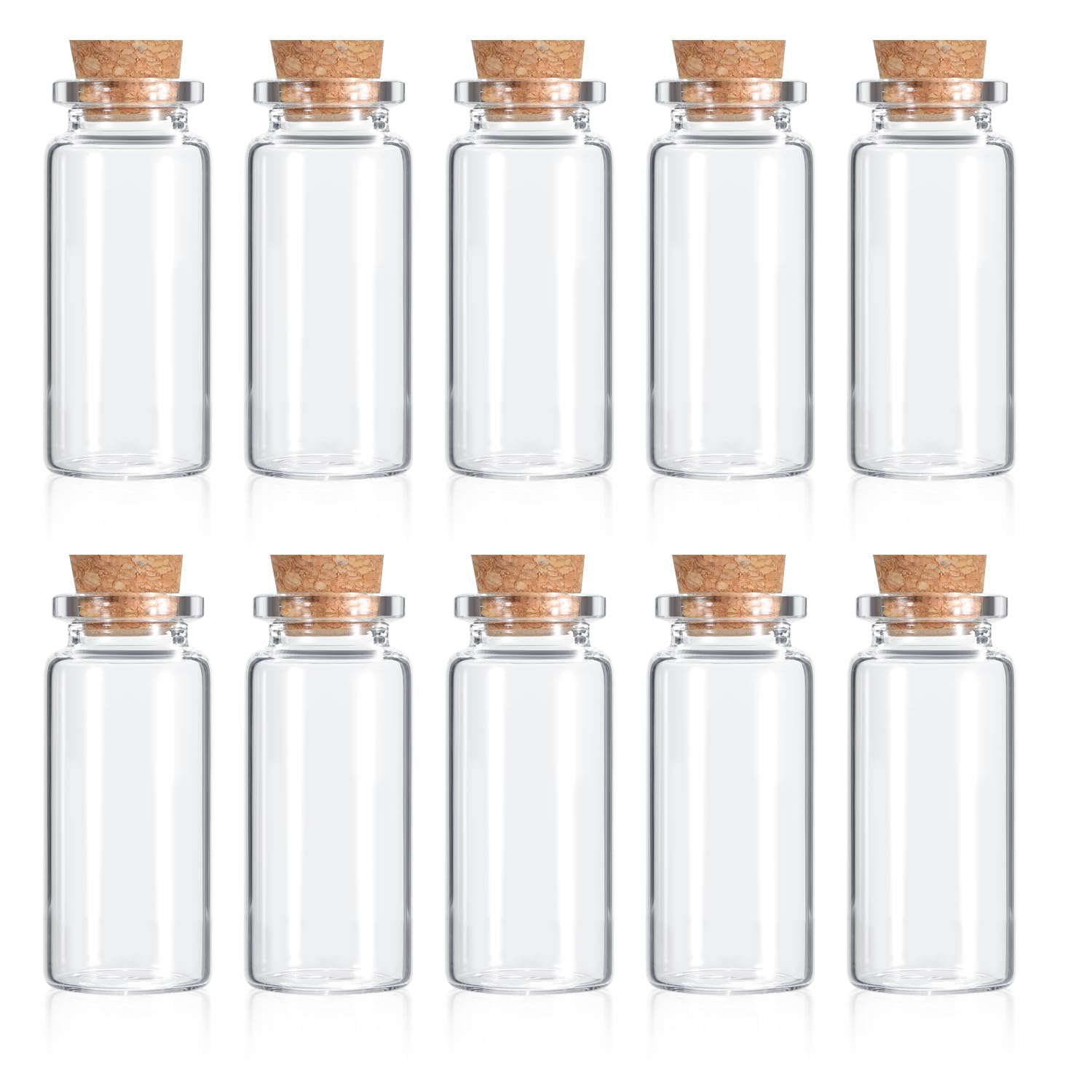 10 Pcs Small Glass Bottles with Cork Lids Small Glass Jars 10ml Mini Glass Bottles Empty Spell Jars Miniature Potion Bottles Message Wishing Bottle for Wedding Party Favours DIY Crafts Decoration