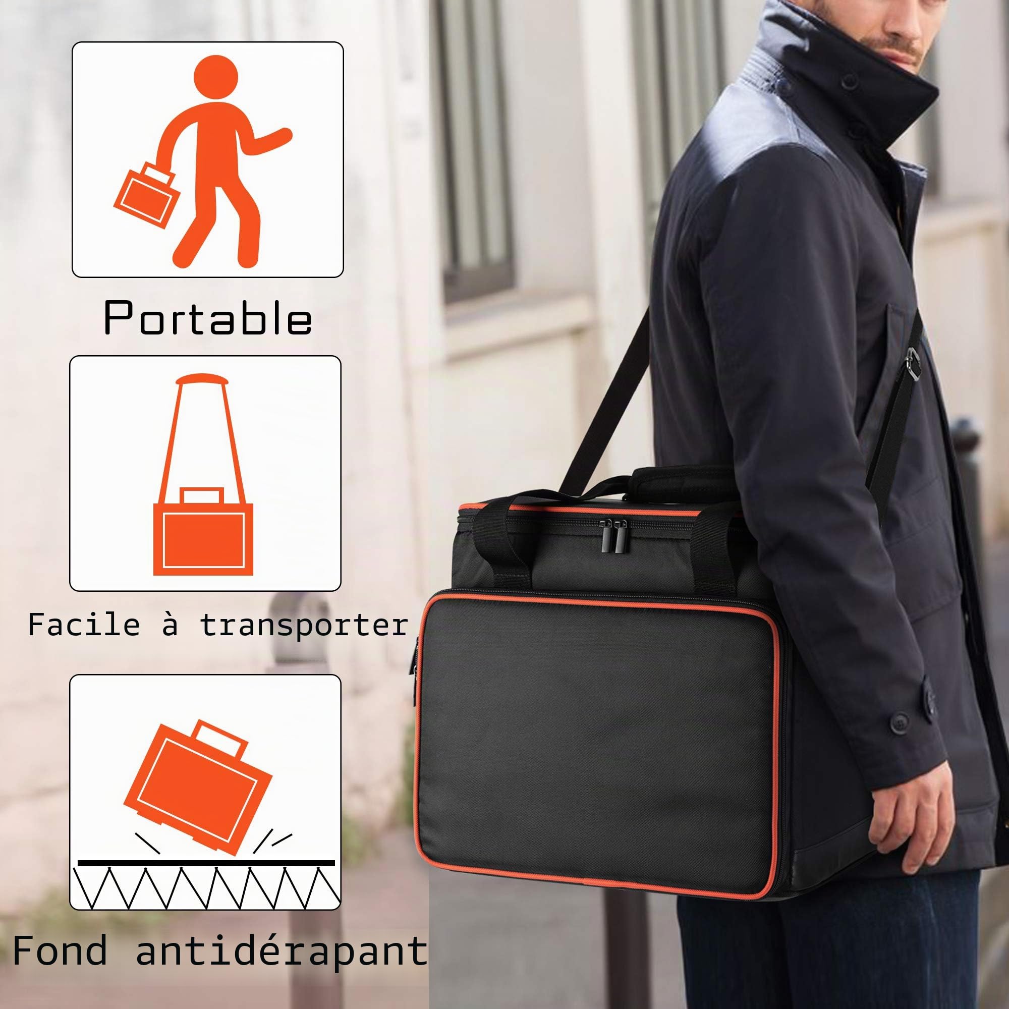 Trunab Sac de Transport de Voyage Compatible avec Jackery Portable Power Station Explorer, étui de Rangement avec Poches inférieures et Avant étanches pour câble de Charge et Accessoires