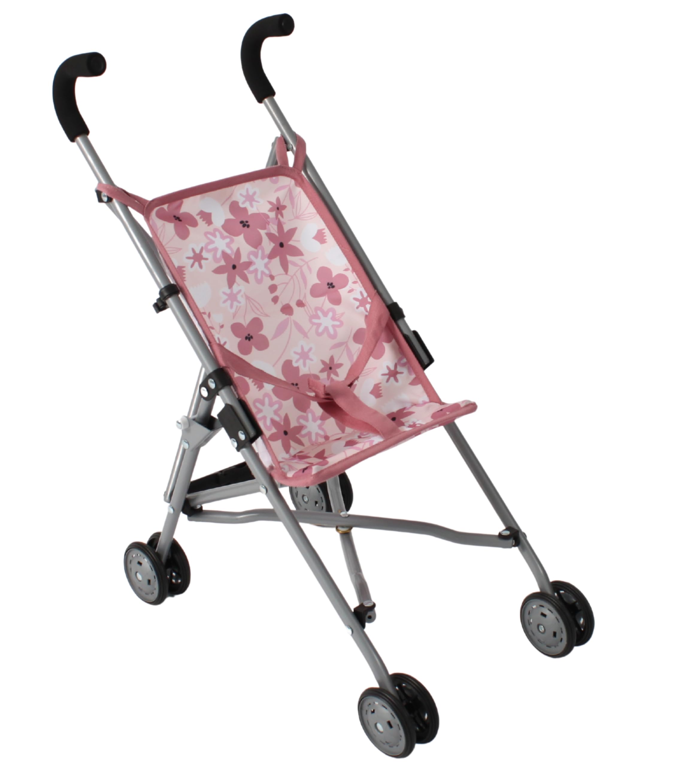 Bayer Chic 2000 - Roma Doll's Pram, Mini Buggy, Flowers Pink