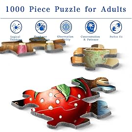 Rocorose 1000 Piece Puzzle for Adults, Sewing Room Cat Jigsaw Puzzle, Challenging Animal Puzzles Game for Family Puzzle Lovers