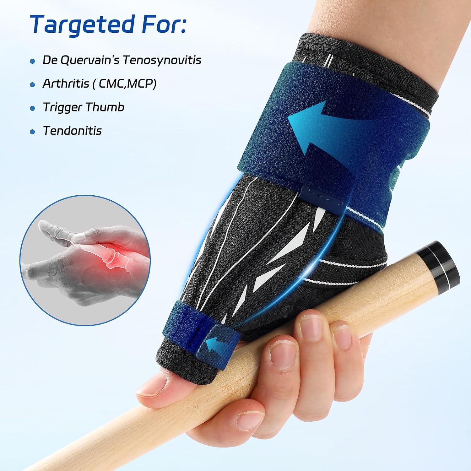 NEENCA Thumb Wrist Brace Support For Women&Men,Thumb Spica Splint For Night Support,Pain Relief For Trigger Thumb,CMC,De Quervains Tenosynovitis,Arthritis. (Black, Small, Left Hand)