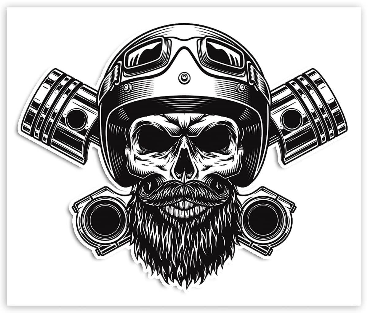 SkinoEu 1 x Vinyl Sticker Skull Car Motorcycle Motorbike Helmet Scooter Laptop Window Door Tuning B 10
