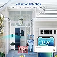 Vista 5 de 1080p Smart Video Doorbell Camera Wireless, Doorbell Receiver Included, Live View, AI Human Detection, Night Vision, Cloud Storage, 2.4G WiFi