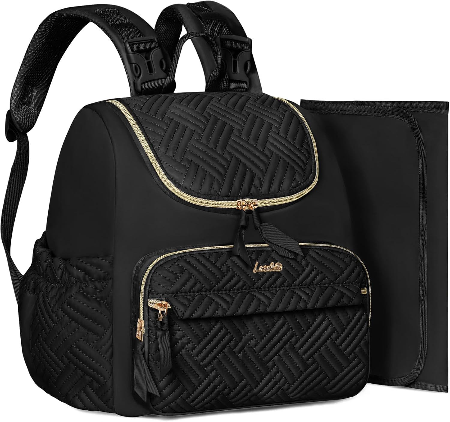 Diaper Backpack for Moms, Large Waterproof Baby Bag with Insulated Pocket, Travel Diaper Bag with Changing Pad, Multi-Pocket Hands-Free Backpack, Black Diaper Backpack for Moms, Large Waterproof Baby Bag with Insulated Pocket, Travel Diaper Bag with Changing Pad, Multi-Pocket Hands-Free Backpack, Black