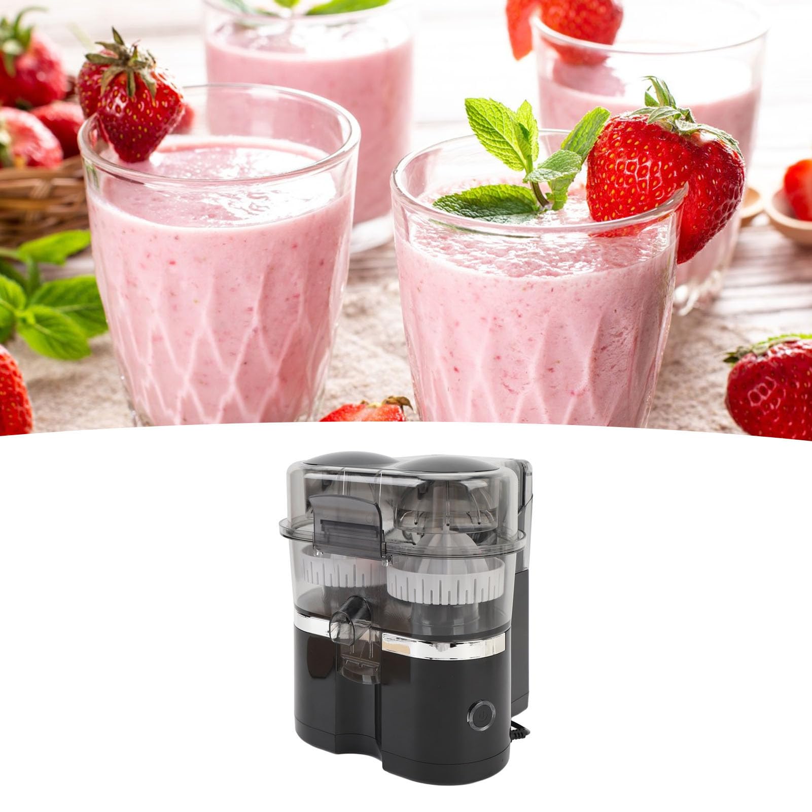 POCREATION Citrus Juicer, Dual Electric, Efficient Juicing for Multi Fruit Juice Making, Versatile, Compact Design, Easy to Clean (US Plug 110V)