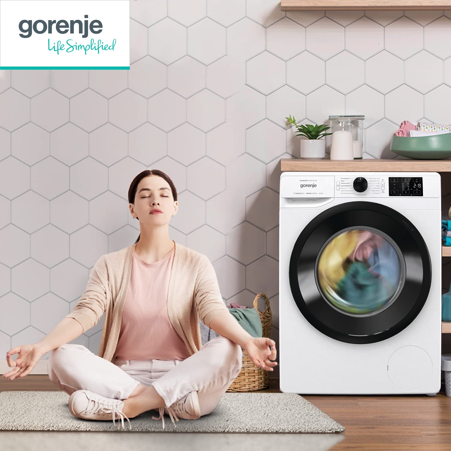 Gorenje WAM 14 AP Waschmaschine mit Dampffunktion / 10 kg / 1400 U / 16 Programme/AquaStop/Inverter PowerDrive Motor/Edelstahltrommel/Kindersicherung/EEK A/weiß