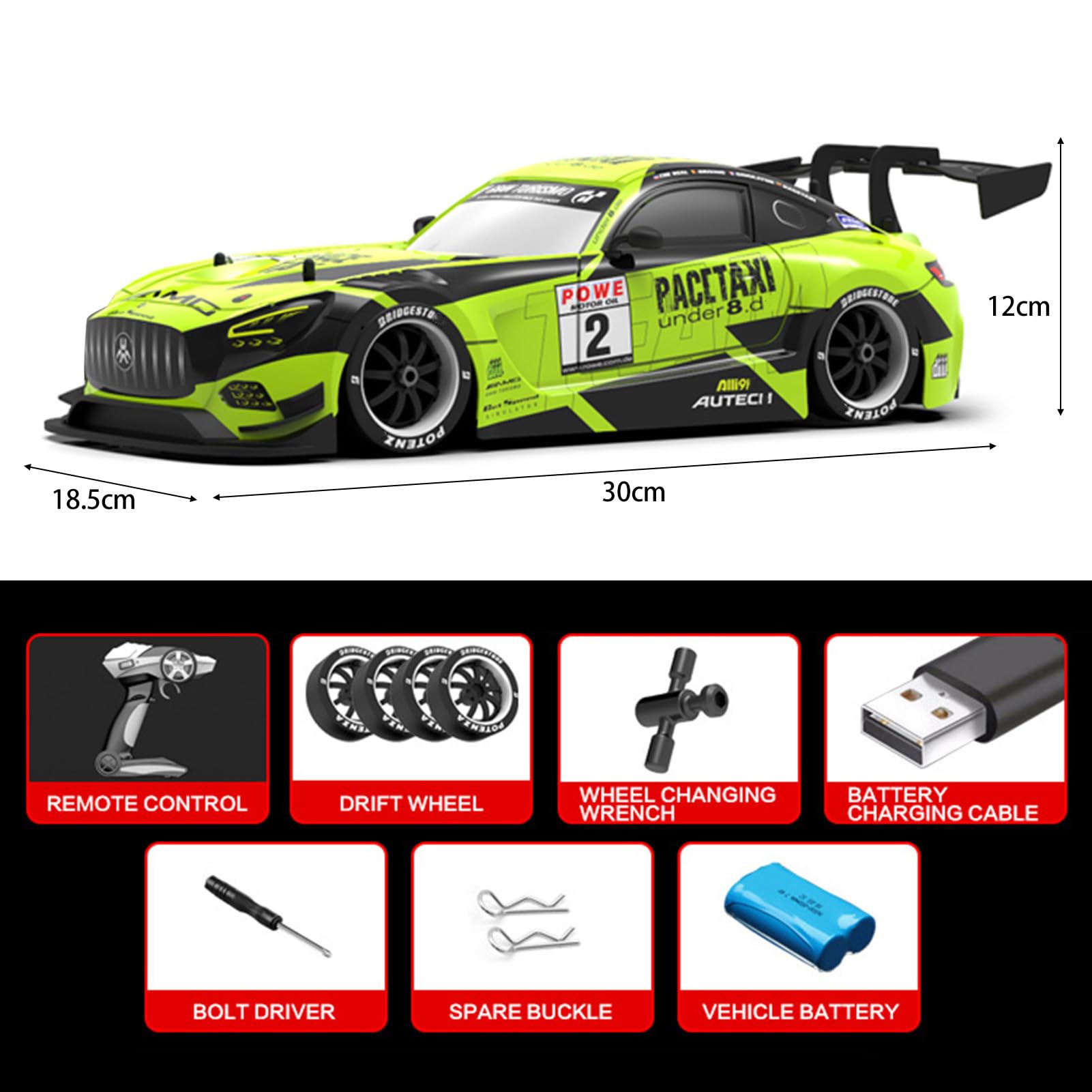 Amazon.co.jp: ドリフトカー、リモコンドリフトカー 1/16 リモコンカー