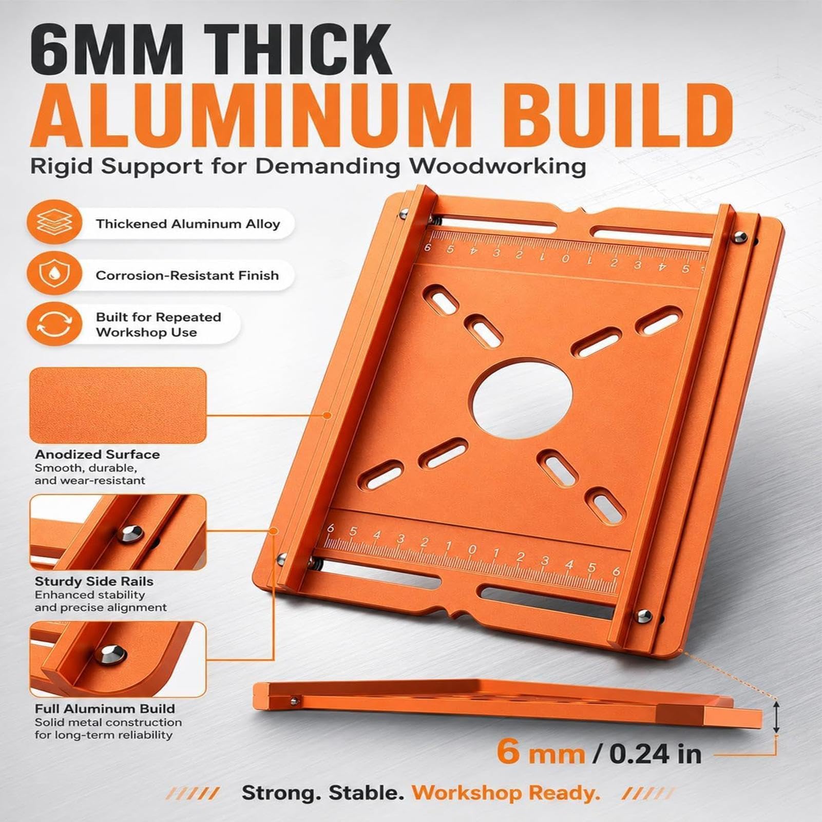 Router Table Insert Plate | Aluminum Accurate Stable Anti-Slip | Router Mounting Plate | For Woodworking Cabinet Engraving Joint