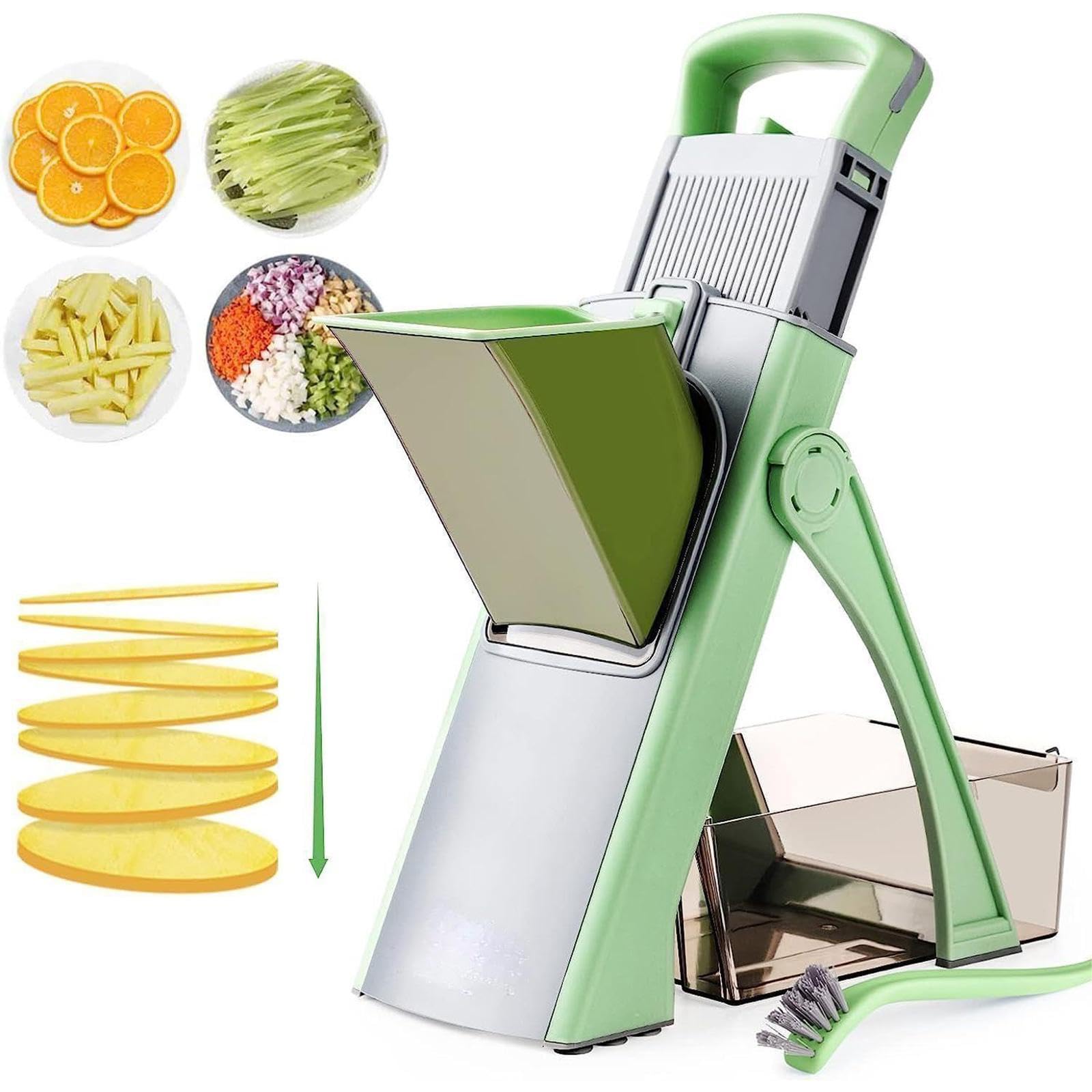 Picadora y rebanadora de verduras ajustable for patatas, queso, ajo y verduras - 15 x 16 x 37 cm ，Cortadora De Verduras