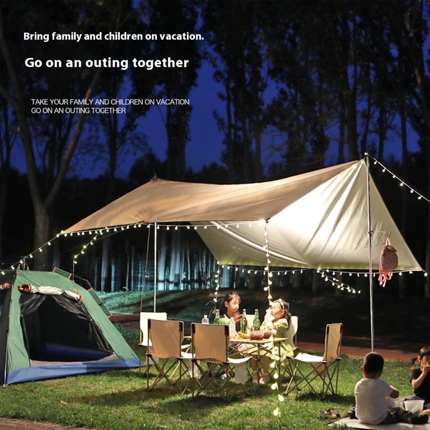 Camping Tarp with Poles, Heavy Duty Shade Cloth for Garden Outdoor, Camping Tent Tarps, Camping Shade, for Camping, Picnic,Beach, Outdoor Activities 3 * 4.5m/9.8 * 14.7ft Quicksand Gold