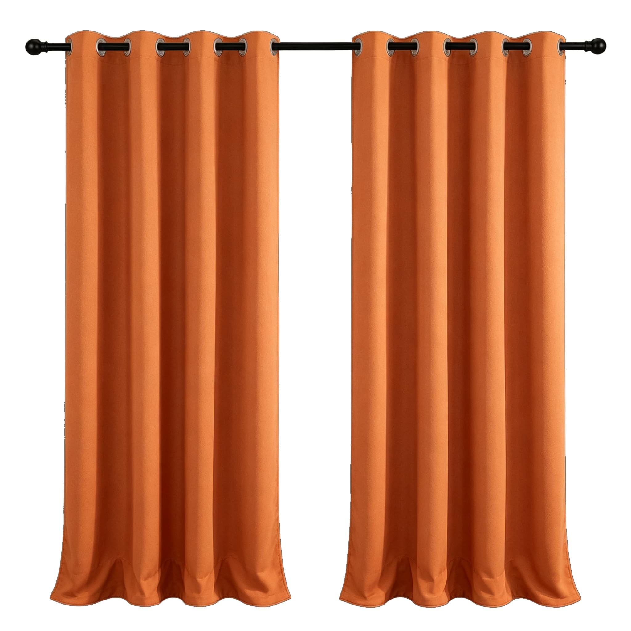 Cortinas Dormitorio 210 x 175 cm Ayuda a Reducir Luz, Calor y Frio Cortinas para Habitación con Ojales para Salon y Dormitorio, Naranja