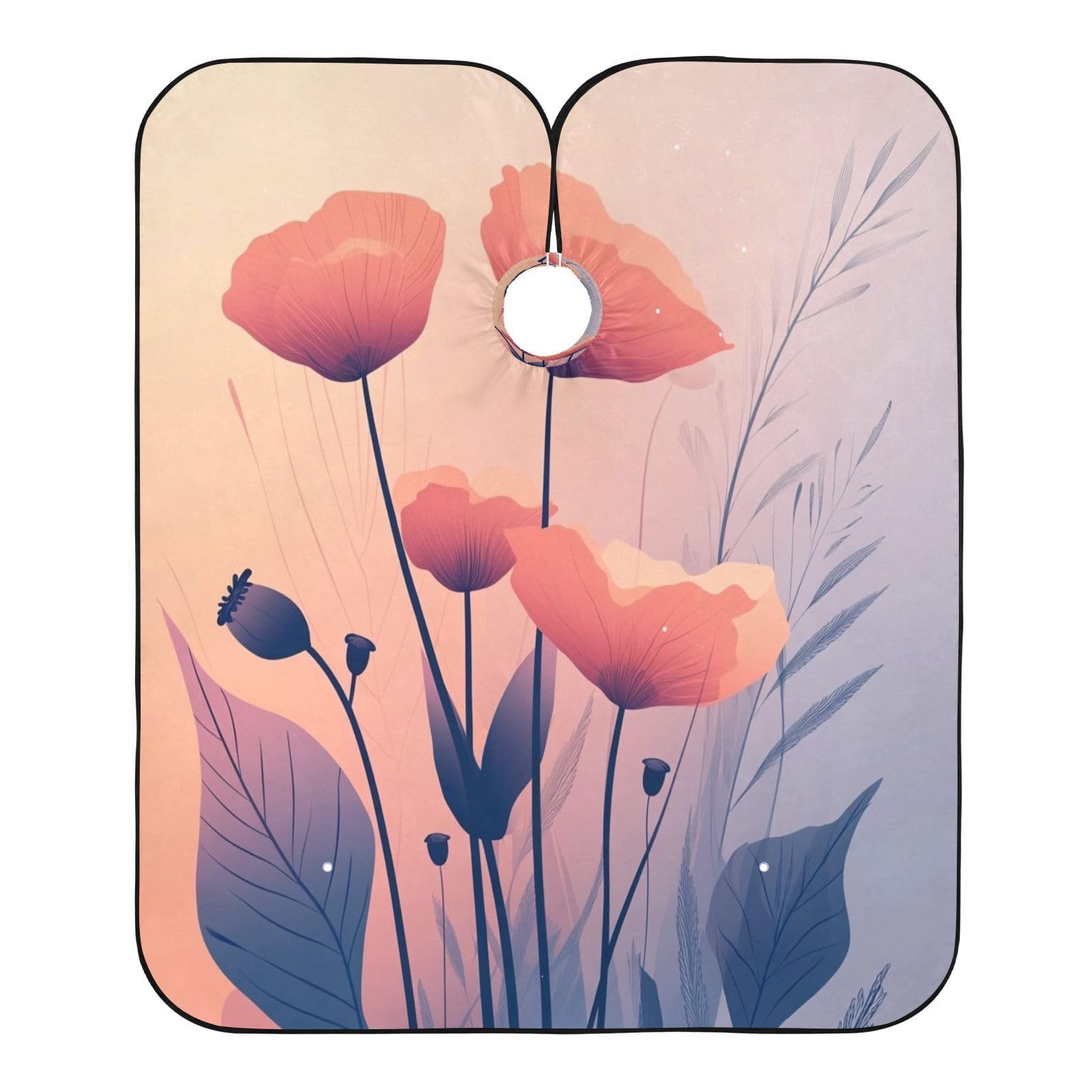 Kigai Poppy Hair Cutting Cape for Men & Women Waterproof Barber Cape Professional Hairdressing Salon Styling Apron with Adjustable Closure Snap