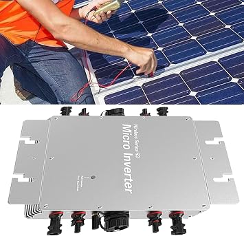 1600W Micro Inverter Solar, Waterproof IP65 Grid Tie Microinverter WiFi Control, Self Cooling, 120-230V Automatic Identification Power Inverters MPPT Aluminum Alloy for Roof Outdoor