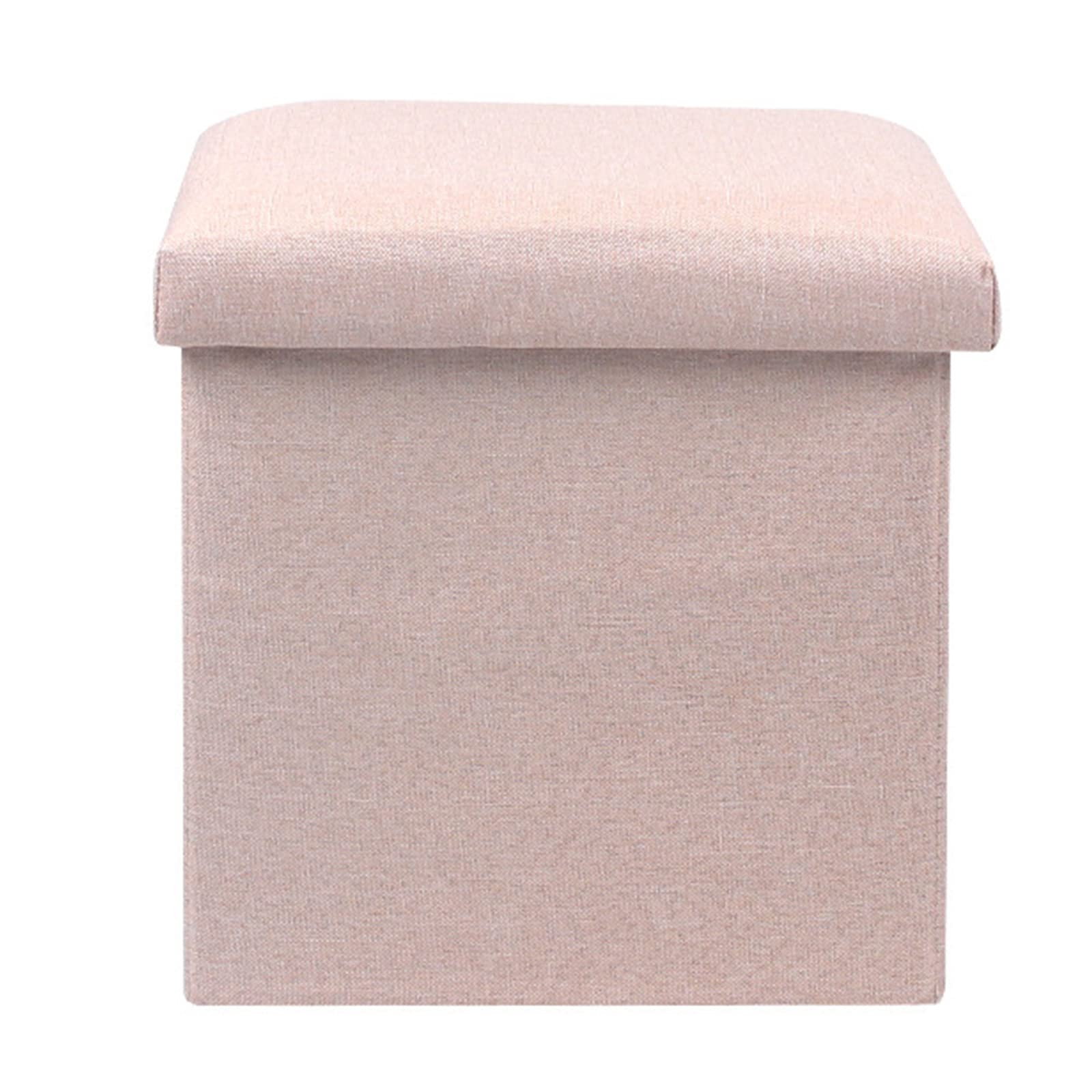 Cube de rangement pliable en lin beige 28x27.5x30 cm