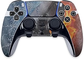 MightySkins Glossy Glitter Skin Compatible with PS5 DualSense Edge Controller - Hockey Fire | Protective, Durable High-Gloss Glitter Finish | Easy to Apply & Change Styles | Made in The USA