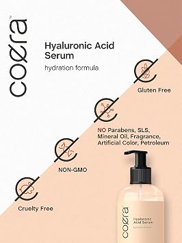 Coera Hyaluronic Acid Serum | 8 fl oz | Moisturizing and Hydrating