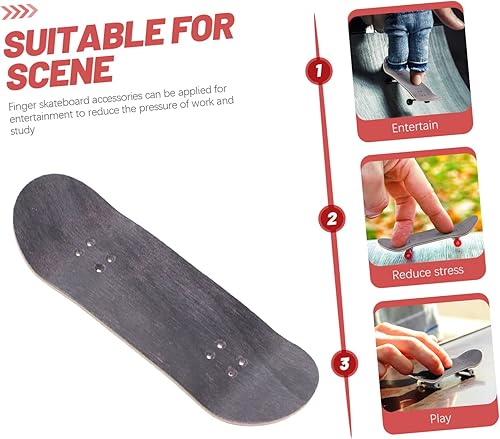 Miniatura 3 de Yardwe 4 unids Finger Skateboard Mini Skateboard Pro Skateboard Fingertip Movimiento Suministros Patineta Juguetes Tablas de Dedo para Niños