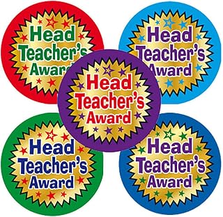 175 Metallic Shiny Mixed Head Teacher's Award Childrens Pupils Motivational Reward Stickers 37mm Primary Teaching Services