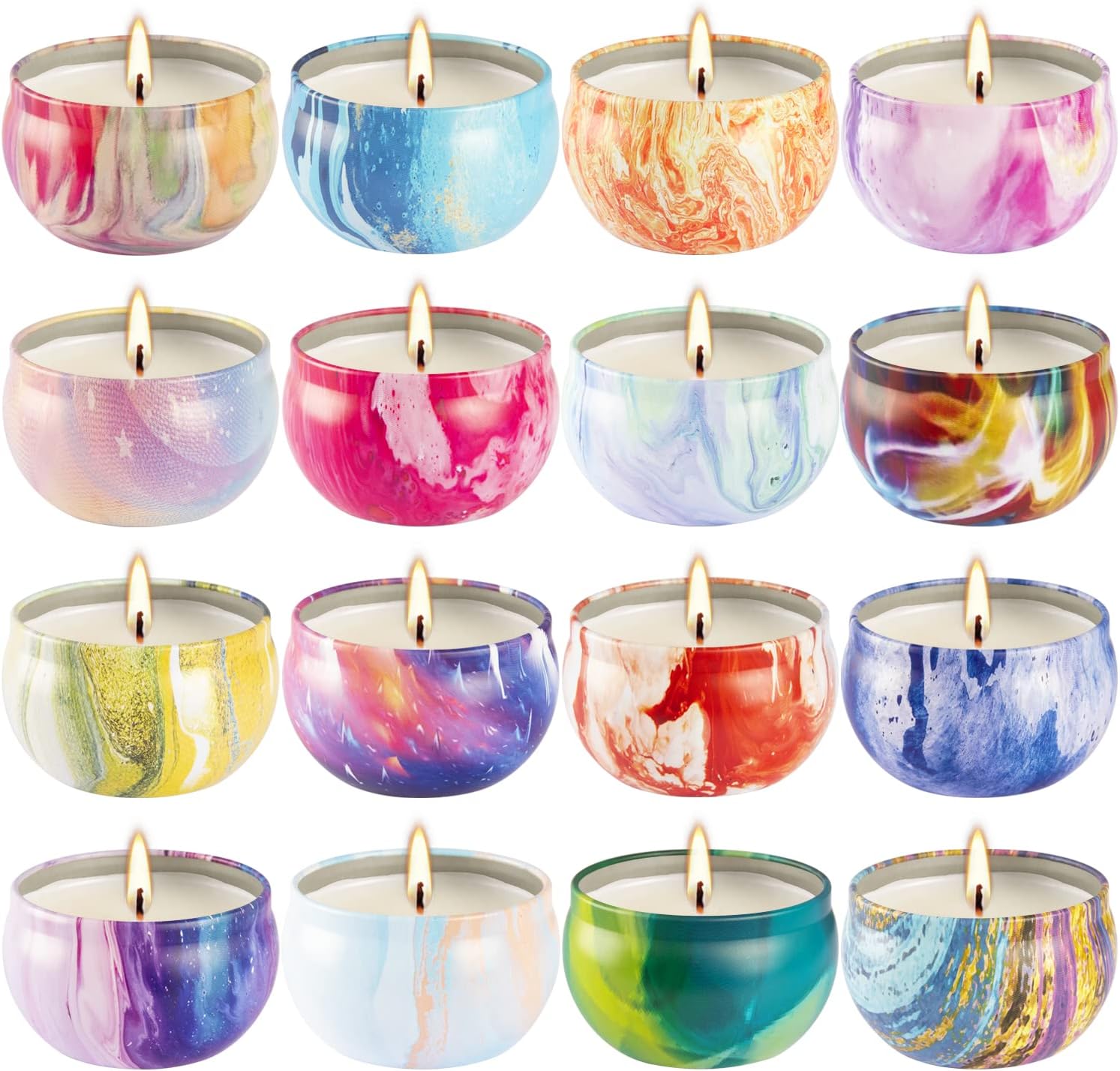 16 Pack Scented Candles Gifts Soy Wax Travel Tin Jar Candles for Home 2.5 OZ Aromatherapy Candles Gift for Mom for Christmas, Birthday, Thanksgiving, Mother's Day