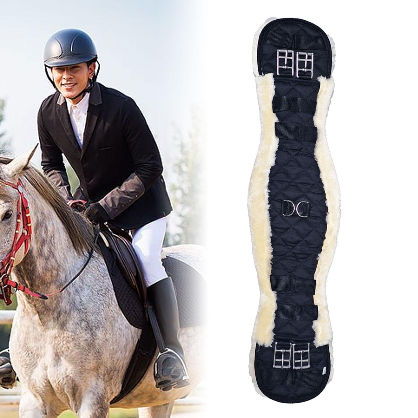 harayaa Cincha de de Imitación de Lana de Cordero, Correa de Silla de Montar, Cincha Resistente para Caballos, Accesorios para Sillas de Montar Inglesas