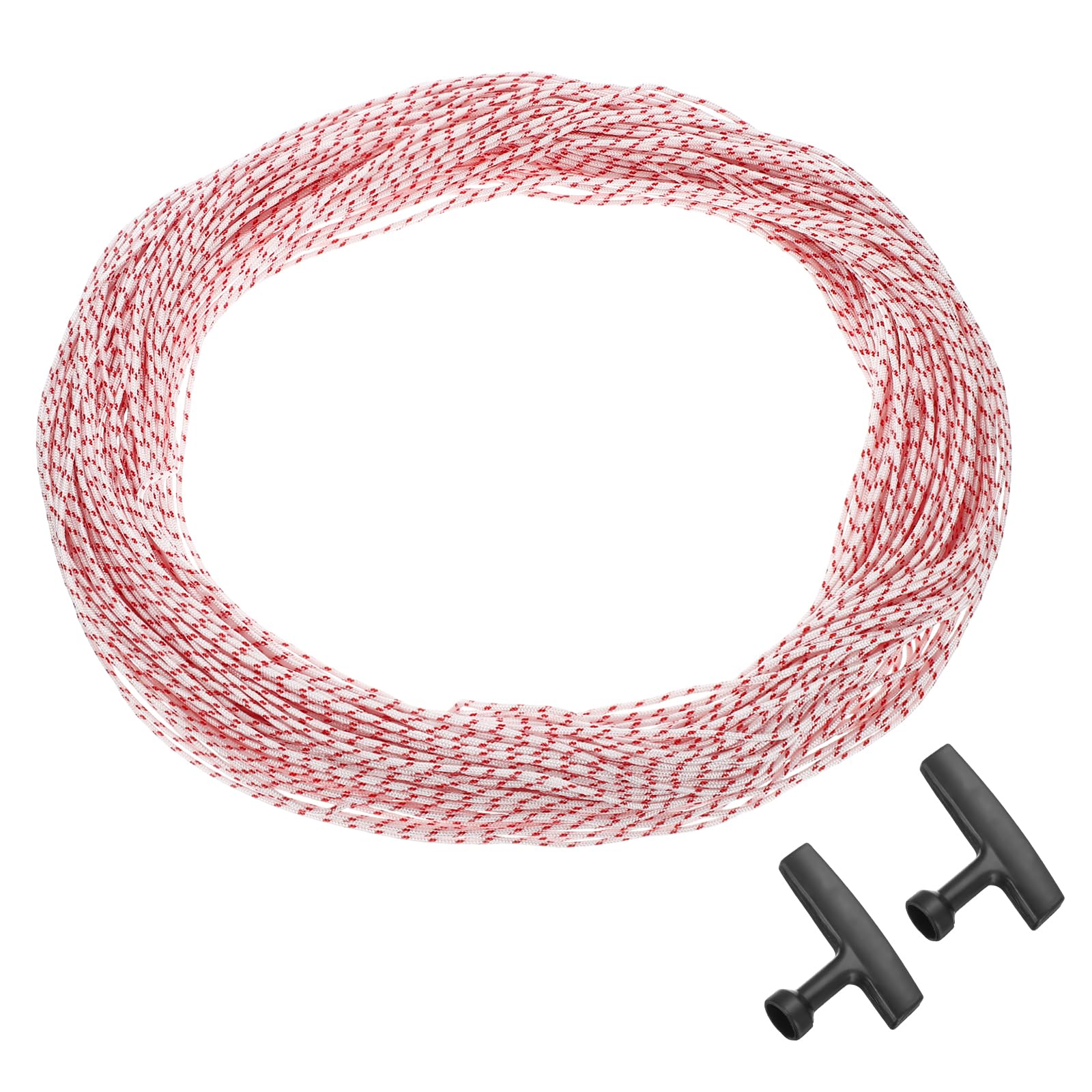 Cuerda de arranque de 1.5 mm para motor de cortacésped y motosierra con mango rojo y blanco