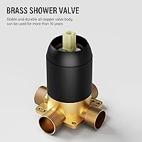 Vista 6 de Esnbia Juego de grifo de ducha, cabezal de ducha y mango con cabezal de ducha de lluvia de 6 pulgadas y boquilla de bañera, kit de molduras de grifo