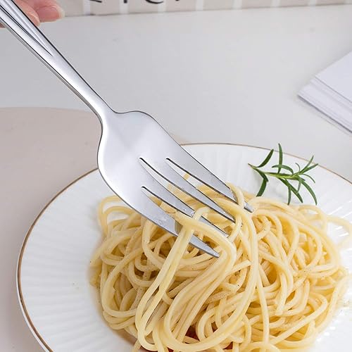 Miniatura 3 de GoGeiLi Juego de 3 tenedores grandes de acero inoxidable para servir de 9.5 pulgadas, para fiestas, banquetes, bufés, lavavajillas, juego de 3