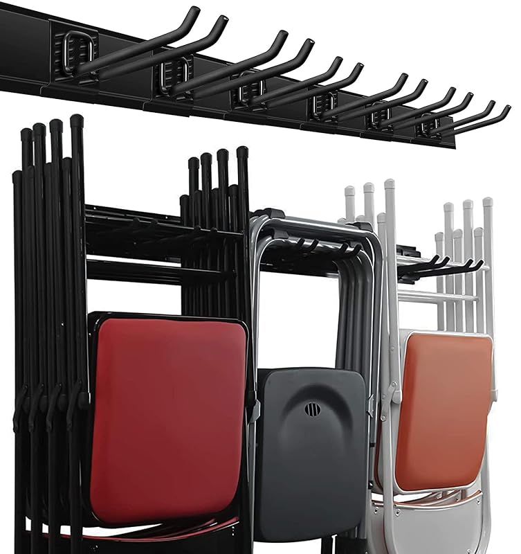 Wallmaster Garage Storage Organization Wall Mount Folding Chair Hangers 6Hooks+3Panels