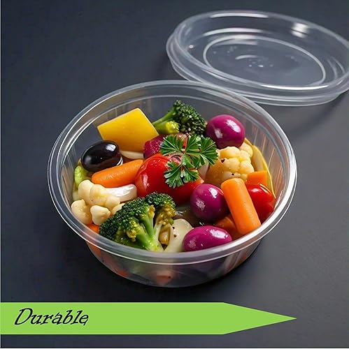 Miniatura 7 de Mr Miracle Contenedores de delicatessen con tapas, paquete de 24 recipientes de plástico transparente herméticos reutilizables para alimentos y