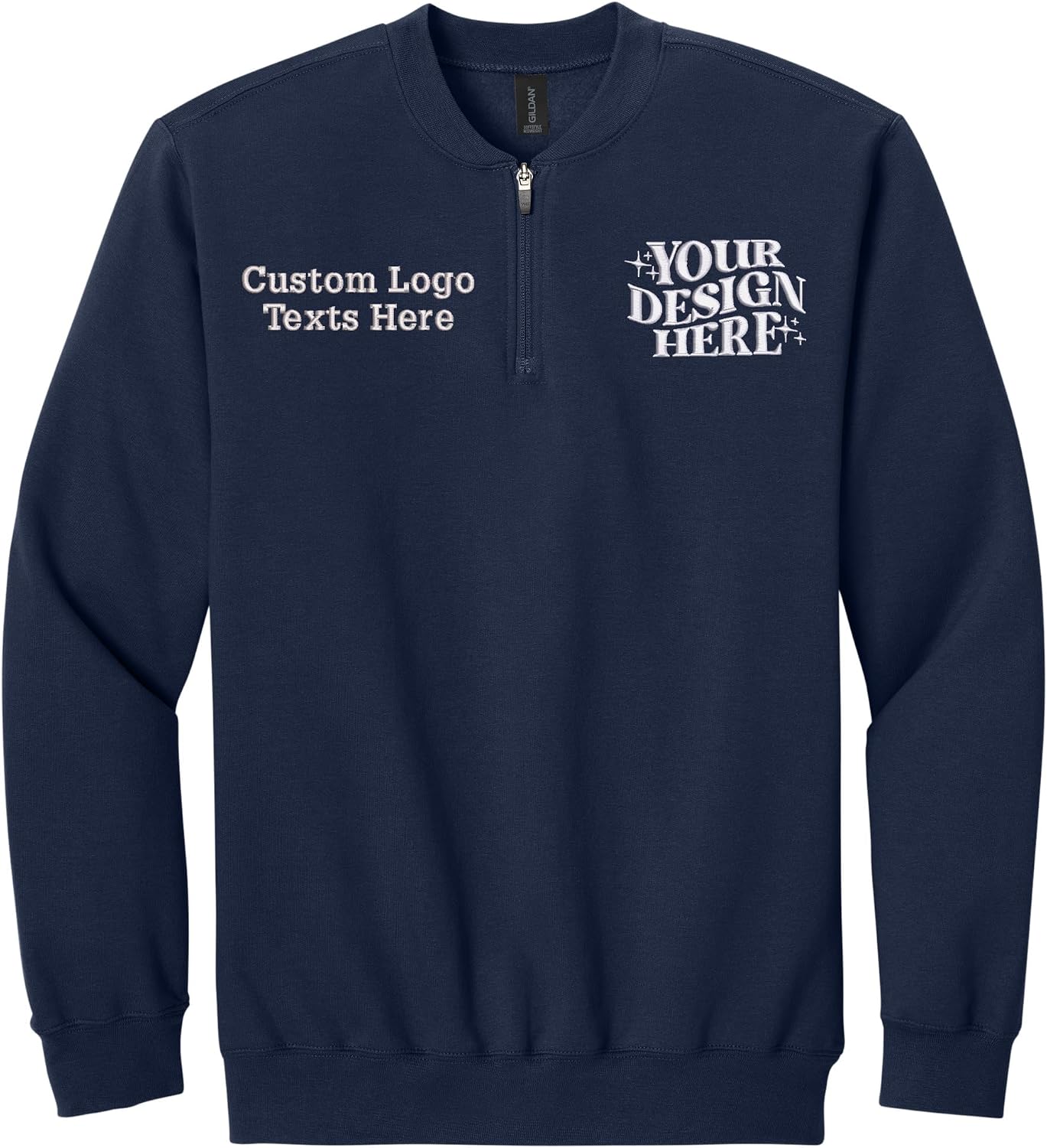 INK STITCH Unisex Sf008 Custom Embroidery Logo Texts Midweight Quarter zip Fleece