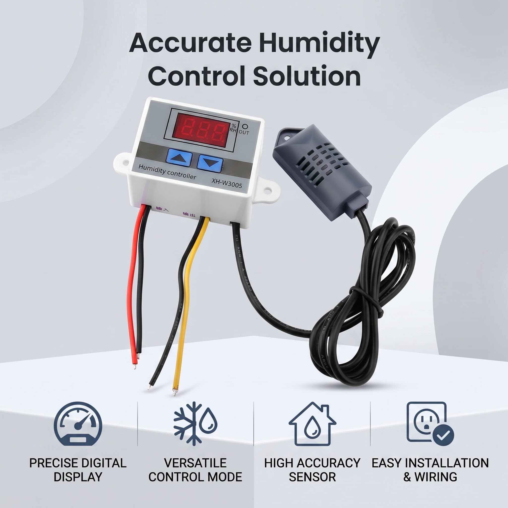 Igrometro Digitale Sensore di Umidità Regolatore Umidità 0-99% Rh 220V XH-W3005 per Controllo Temperatura e Umidità