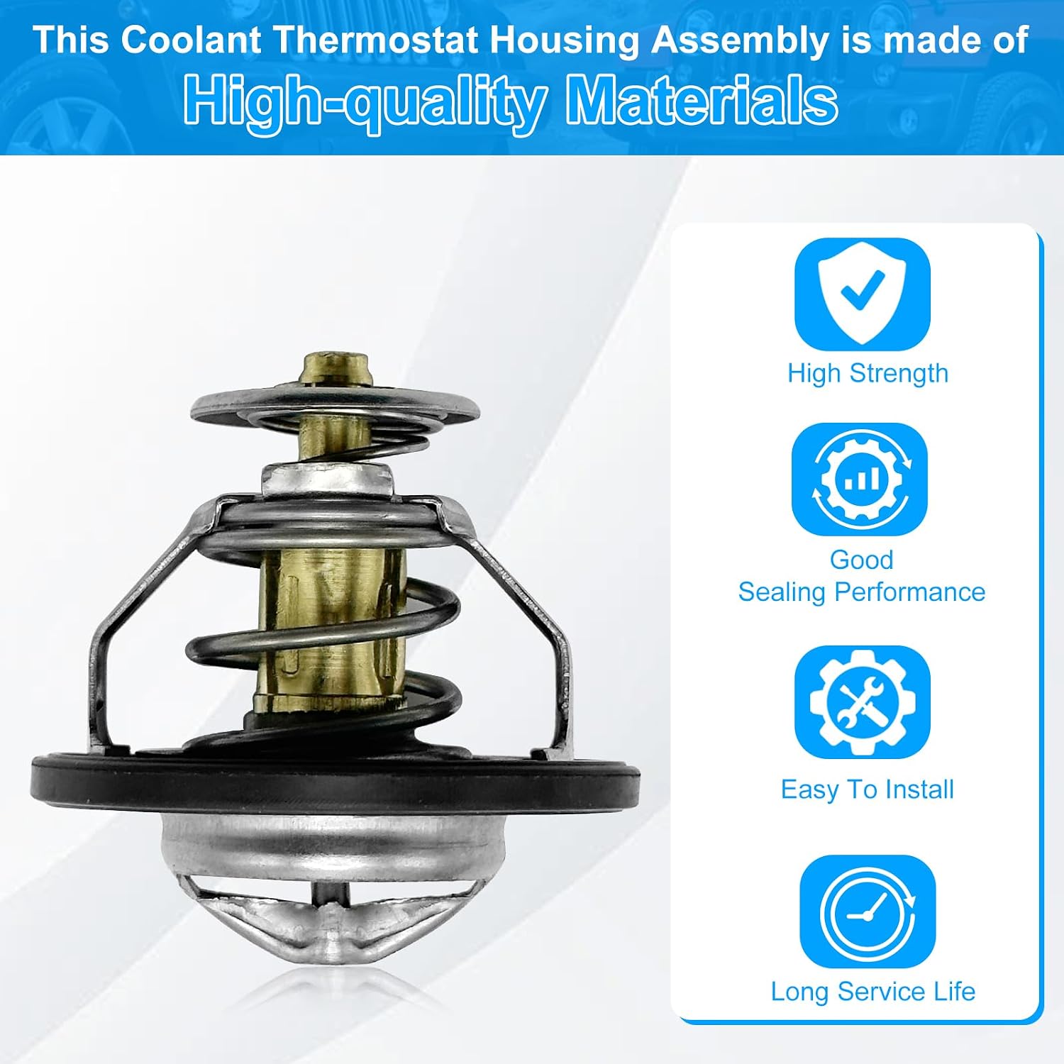 25500-2GGA0 Engine Thermostat Compatible with Hyundai Tucson 2018-2021 Santa Fe 2017-2020 Sonata 2015-2019 Kia Sportage 2017-2022 Optima 2016-2020 Sorento 2016-2020 255002GGA0