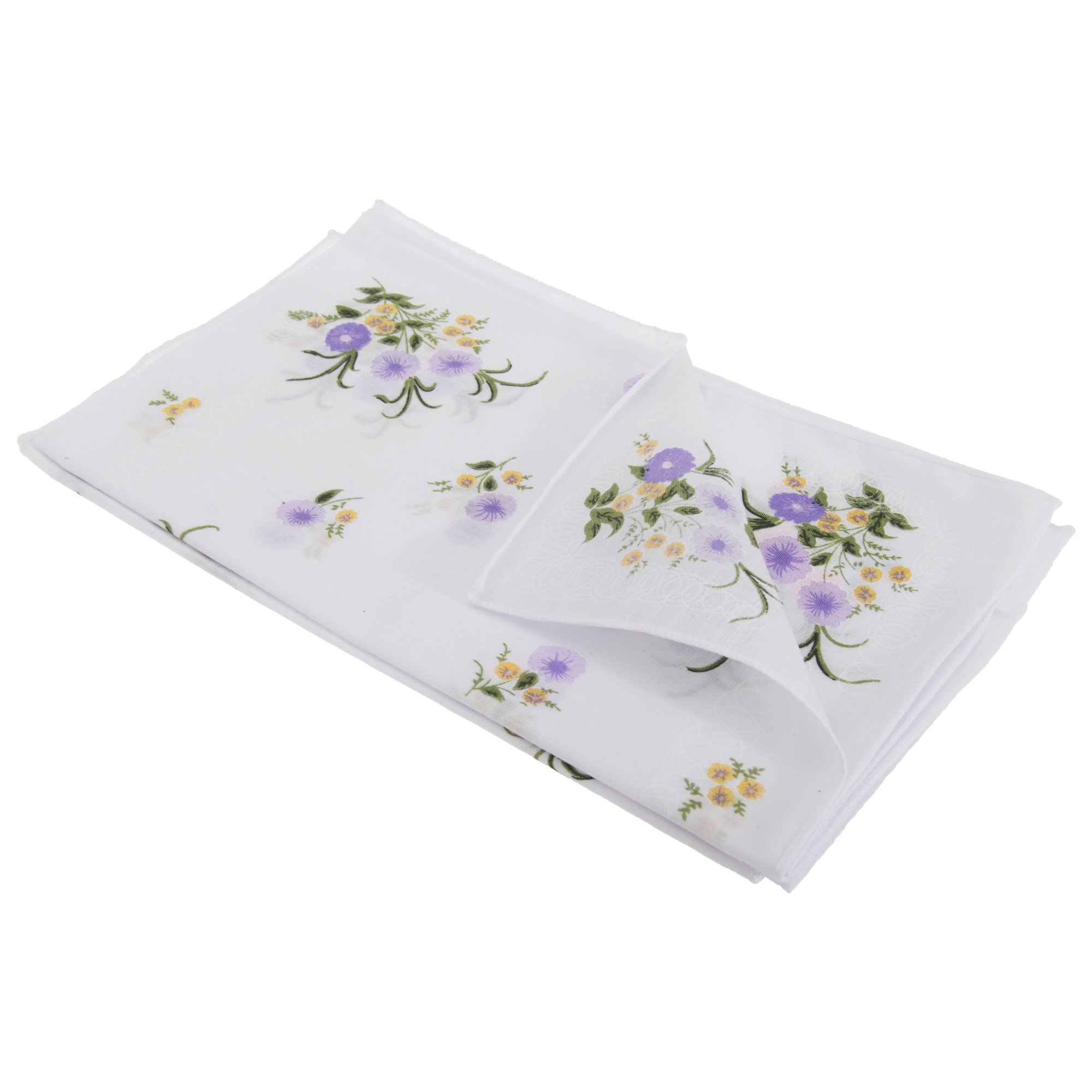 Universal Textiles Women's Multi / Floral Cotton Rich Handkerchiefs (Pack Of 8) (One Size) (Loop Border)