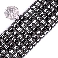 Vista 24 de HAAMIIQII 65 cuentas sueltas de hematita negra natural de 0.157 x 0.236 pulgadas, cuentas de piedra espaciadora cilíndrica para hacer joyas