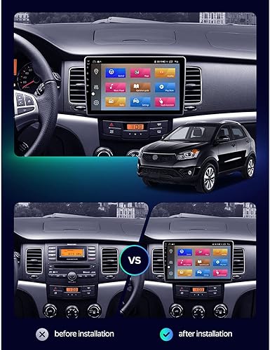 Miniatura 9 de Estéreo de coche doble DIN de 9 pulgadas con pantalla táctil de audio para SsangYong Korando 3 Actyon 2 2010-2013 con cámara de respaldoGPSFMUSBSWC,