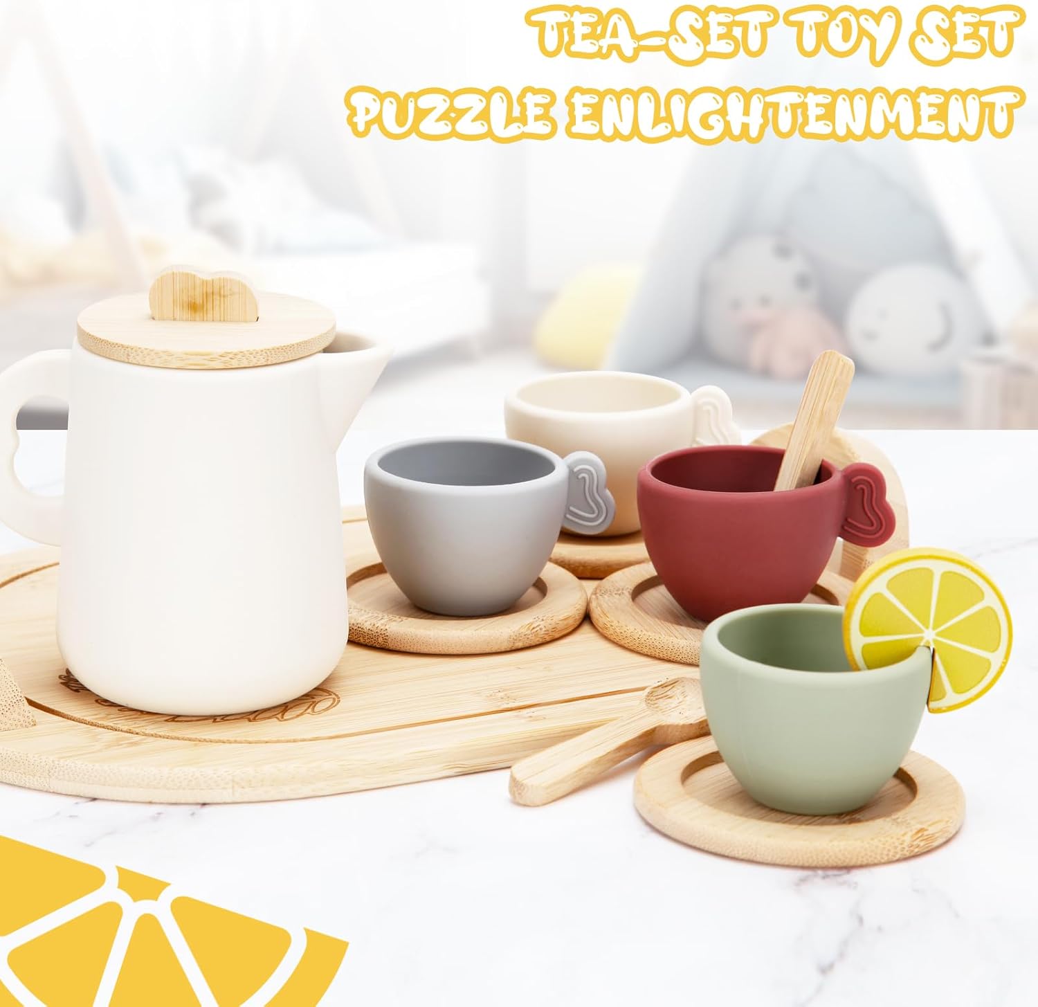 Juego De Te Niña Juego De Té De Madera Para Niños 13 Piezas - Main Image